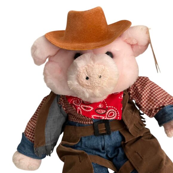 Aurora Hammy the Cowboy Pig Stuffed Plush Toy With Tags 11" - Picture 2 of 10